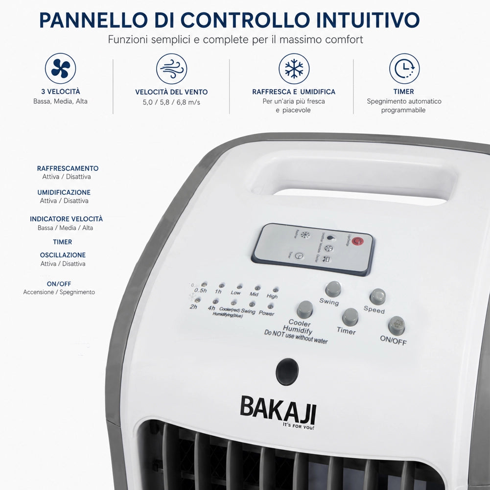 Raffrescatore Aria Air Cooler Ventilatore con Serbatoio Ghiaccio e Telecomando