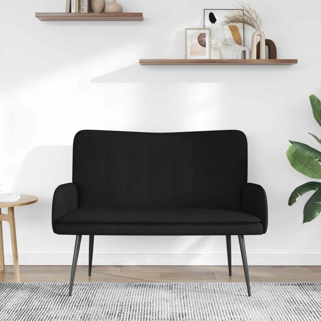 Divano a 2 Posti Nero 115 x 61 x 87 cm Tessuto