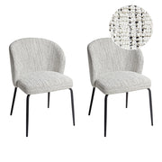 Set di 2 Sedie da Pranzo in Tessuto bianco e nero eleganti design moderno