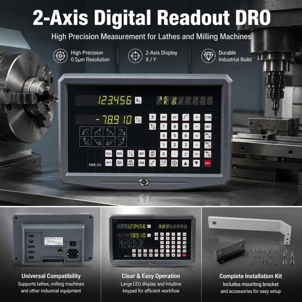 Linear Scale Ruler Measuring Device 2 Axes Digital Display DRO (digital Display) For Lathes And Milling Machines