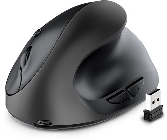 Maus ergonomico, ottica verticale, 6 tasti, USB, wireless, 2,4 GHz compatibile con laptop/pc