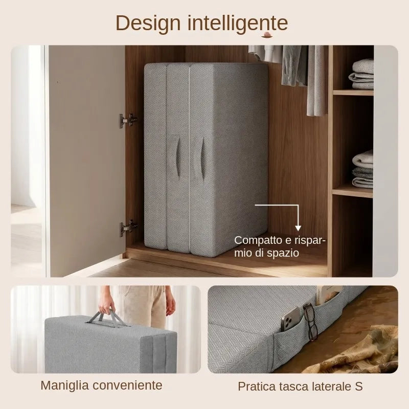 Materasso Pieghevole in Memory Foam Gel con Fodera Lavabile 90x200x15 cm; Grigio Chiaro
