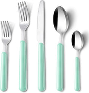 Set da tavola da 30 pezzi per 6 persone - coltello-fork-fuoco - manici colorati - attrezzatura da campeggio - resistente alla lavastoviglie