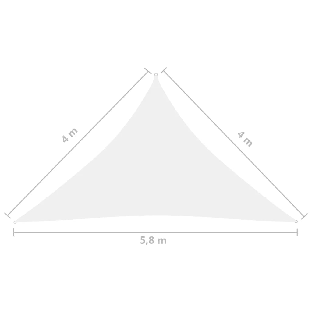 Vela ombreggiante triangolare in tessuto Oxford 4 x 4 x 5,8 m bianco 02_0009875
