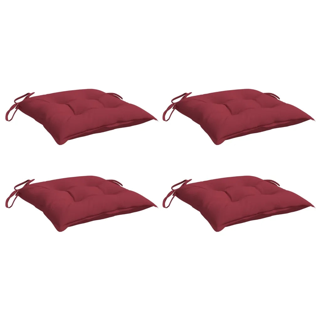 Cuscini per Sedia 4 pz | Cuscini per sedie Rosso Vino 40x40x7 cm in Tessuto Oxford