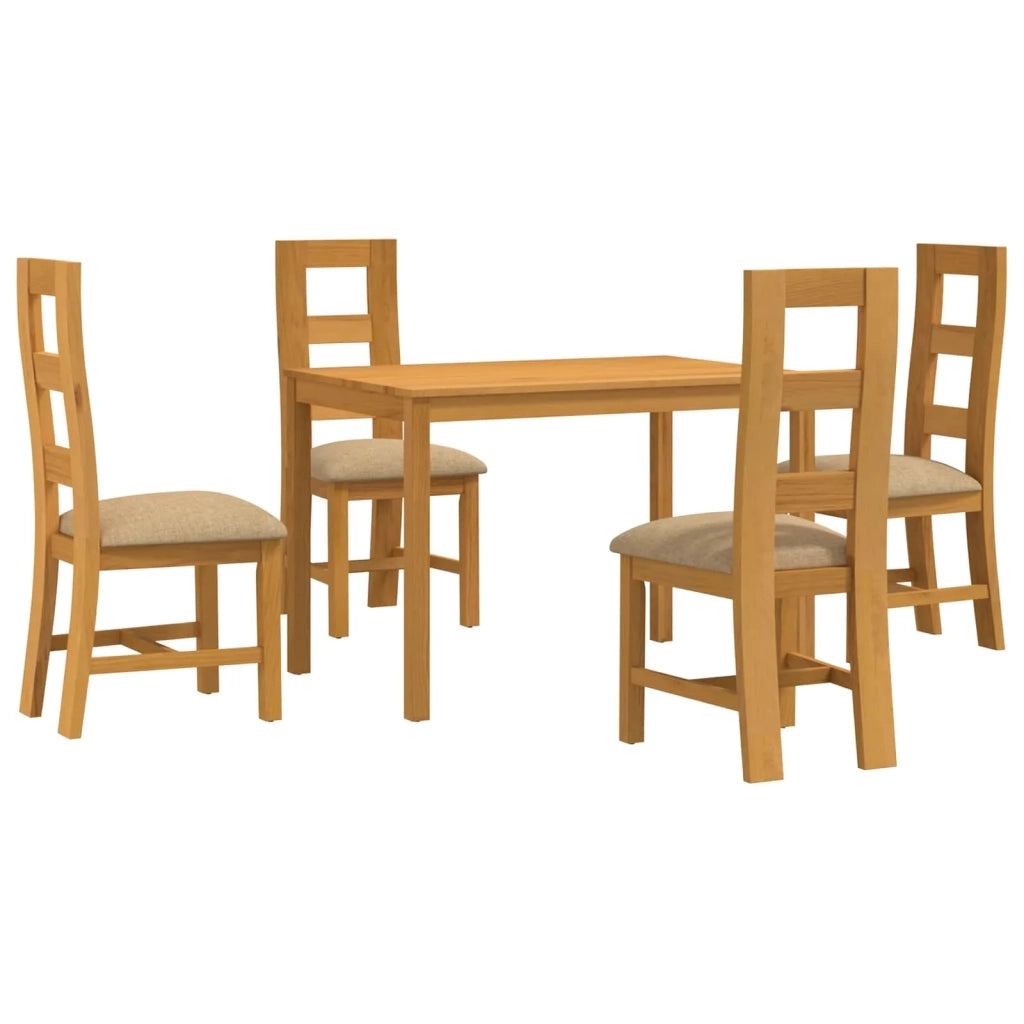 Set da pranzo 5 pz Beige Legno di Quercia Massello 3430248