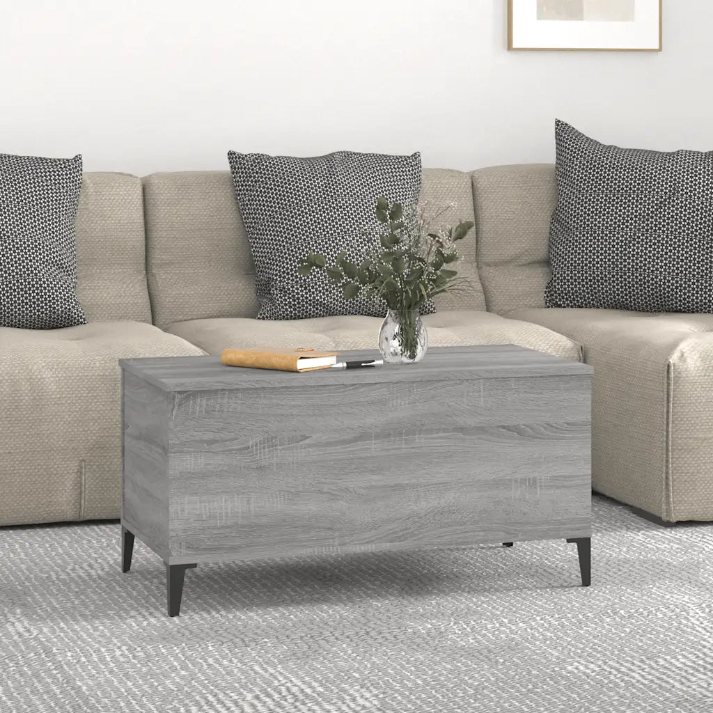 Tavolino salotto | Tavolino da caff¨¨ | Tavolino da Soggiorno Grigio Sonoma 90x44,5x45 cm Legno Multistrato