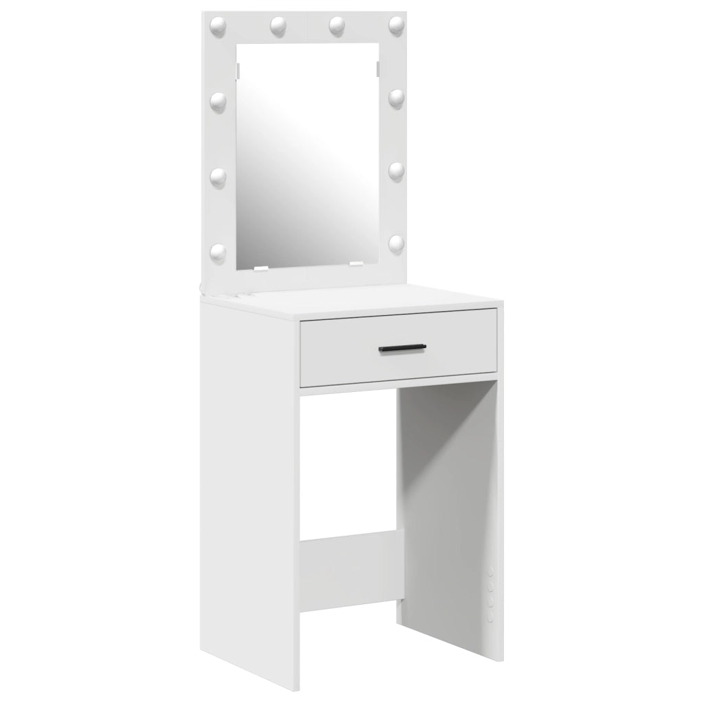 Toeletta con luci LED Bianca 50x41x135 cm