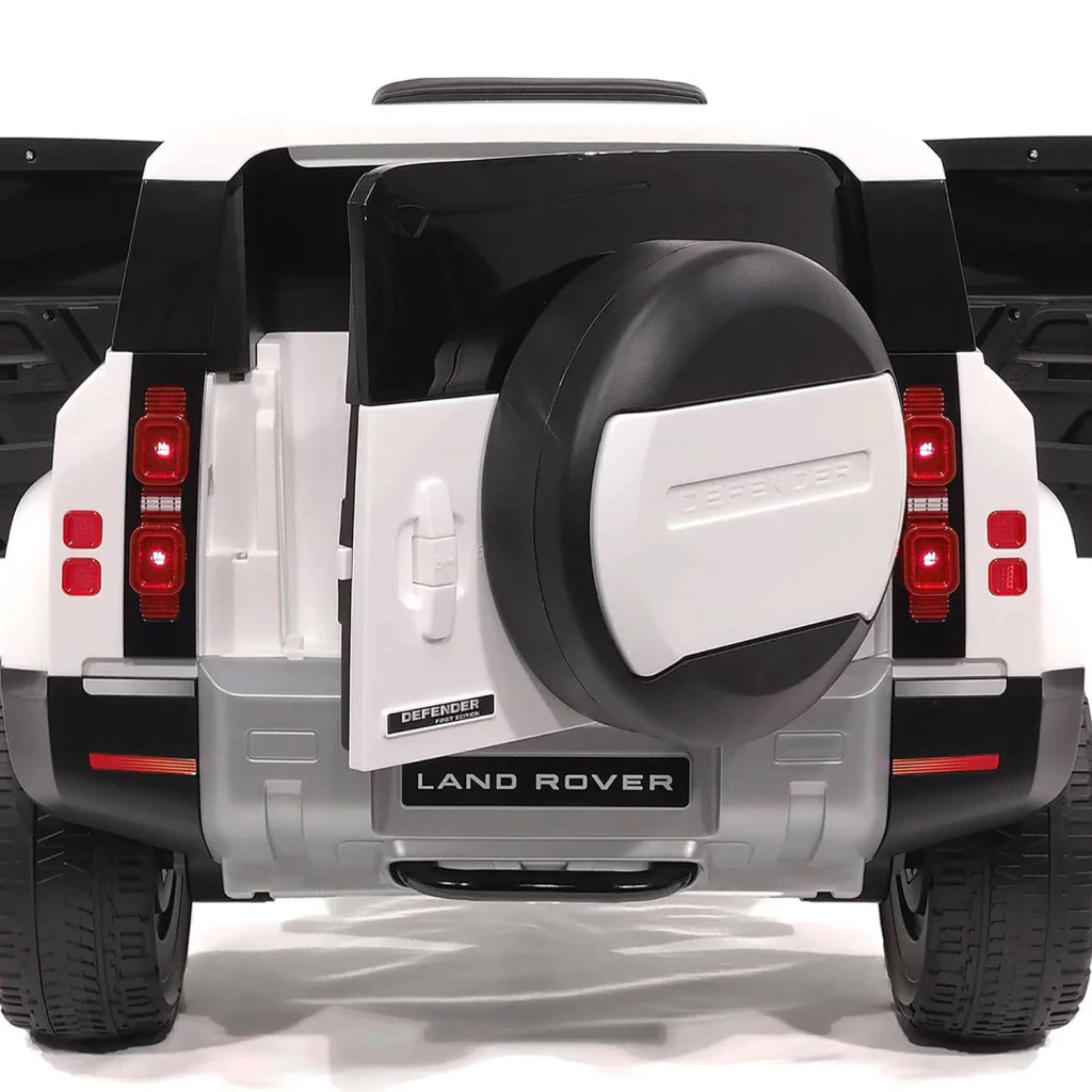 Macchina Elettrica per Bambini Licenza Ufficiale Land Rover Defender 12V 7Ah Bianco