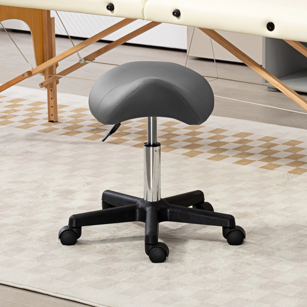 Sgabello girevole e regolabile in altezza ¨C zephmum ¨C similpelle grigio 48x47x45-59 cm