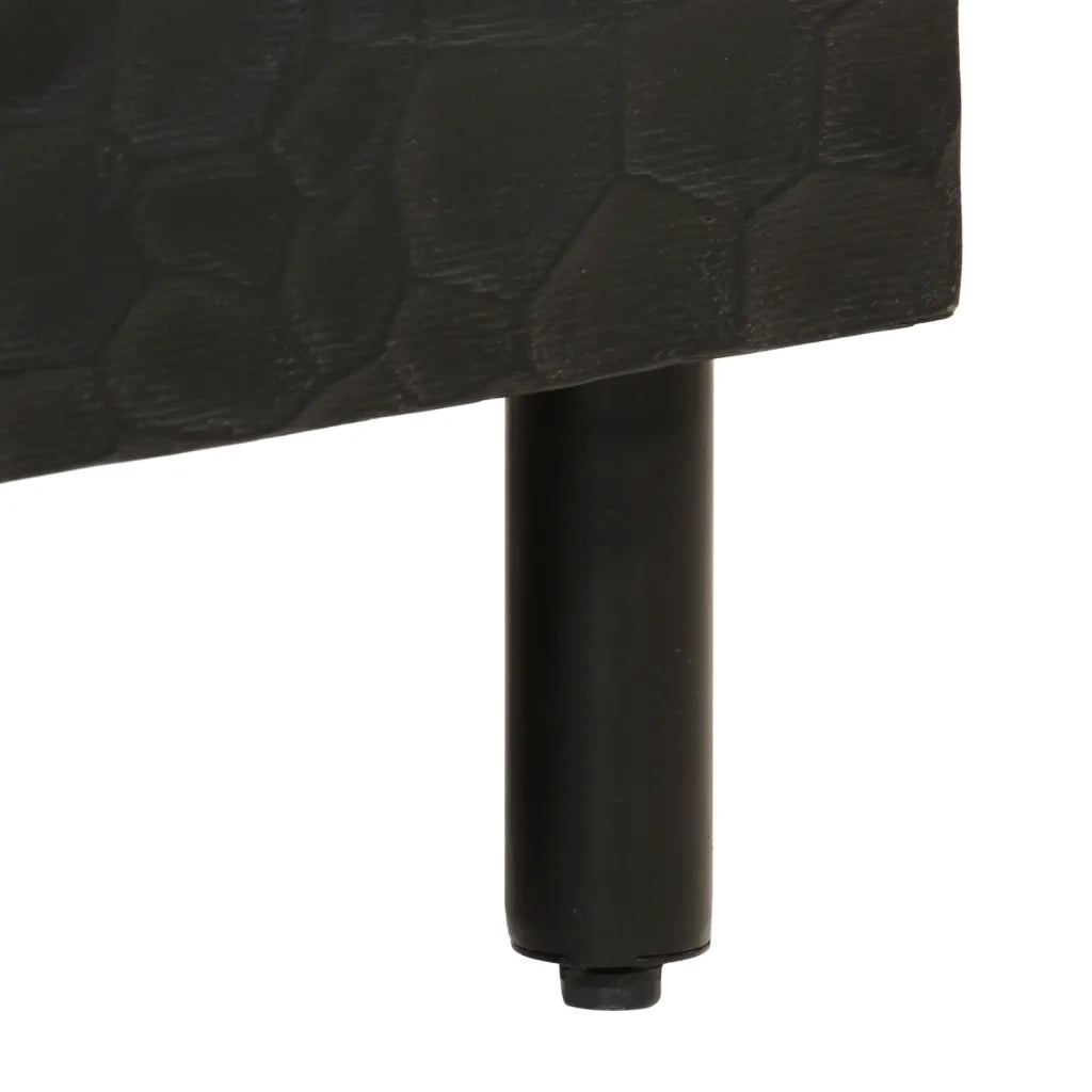 Tavolino da salotto | Tavolino da caff¨¨ | Tavolino da Soggiorno Nero 80x54x40 cm in Legno Massello di Mango