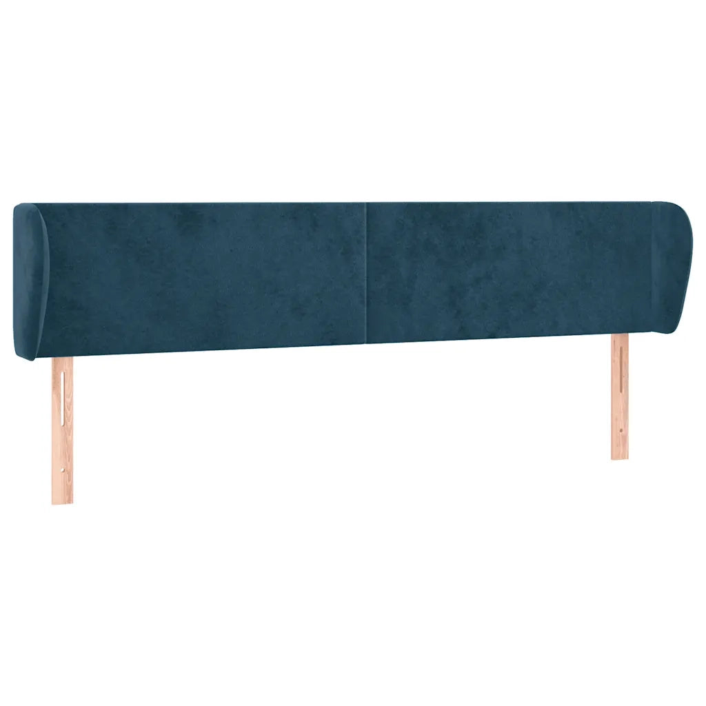 Testiera ad Orecchio Blu Scuro 163x23x78/88 cm in Velluto
