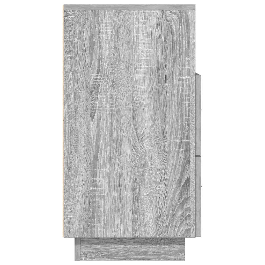 Comodino con 2 Cassetti-Tavolino da notte Grigio Sonoma 36x36x68 cm