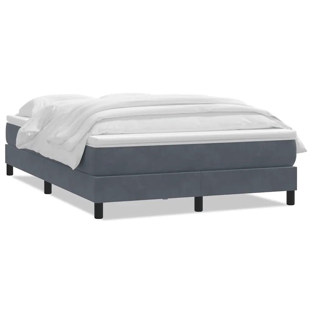 vidaXL Giroletto a Molle con Materasso Grigio Scuro 160x210 cm Velluto