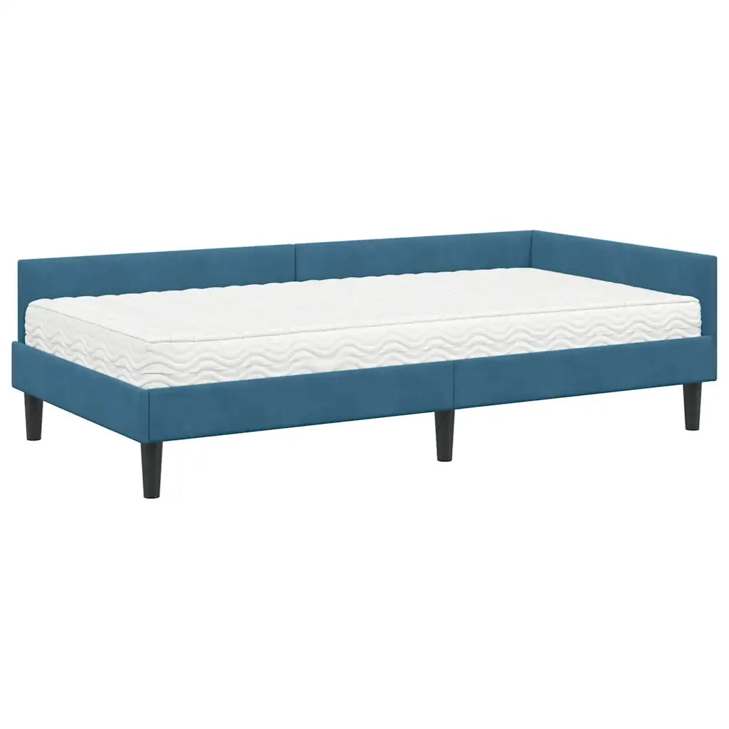 Struttura Letto Angolare con Materasso Altro 2 pcs Blu Velluto 3393705