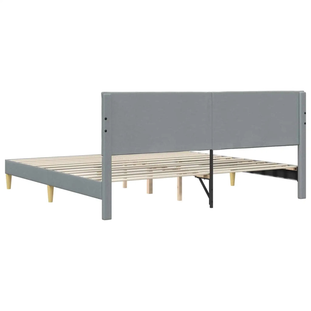 Struttura del letto Grigio Chiaro 200 x 200 cm Tessuto 42027606