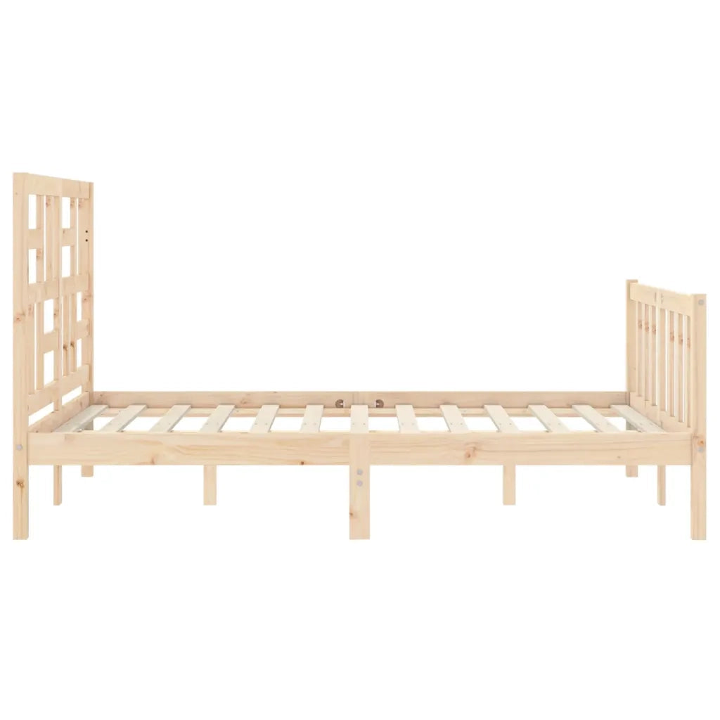Letto matrimoniale | Letto per adulti | Giroletto senza Materasso 140x200 cm in Legno Massello di Pino