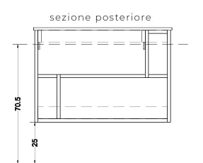 Base sospesa mobile bagno 80 cm MODC Bianco Venato