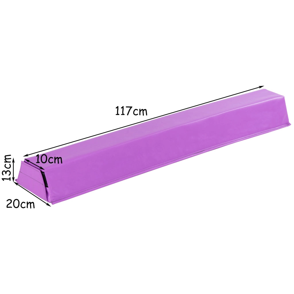 Trave da ginnastica 117cm, Trave di equilibrio con chiusura in velcro Viola