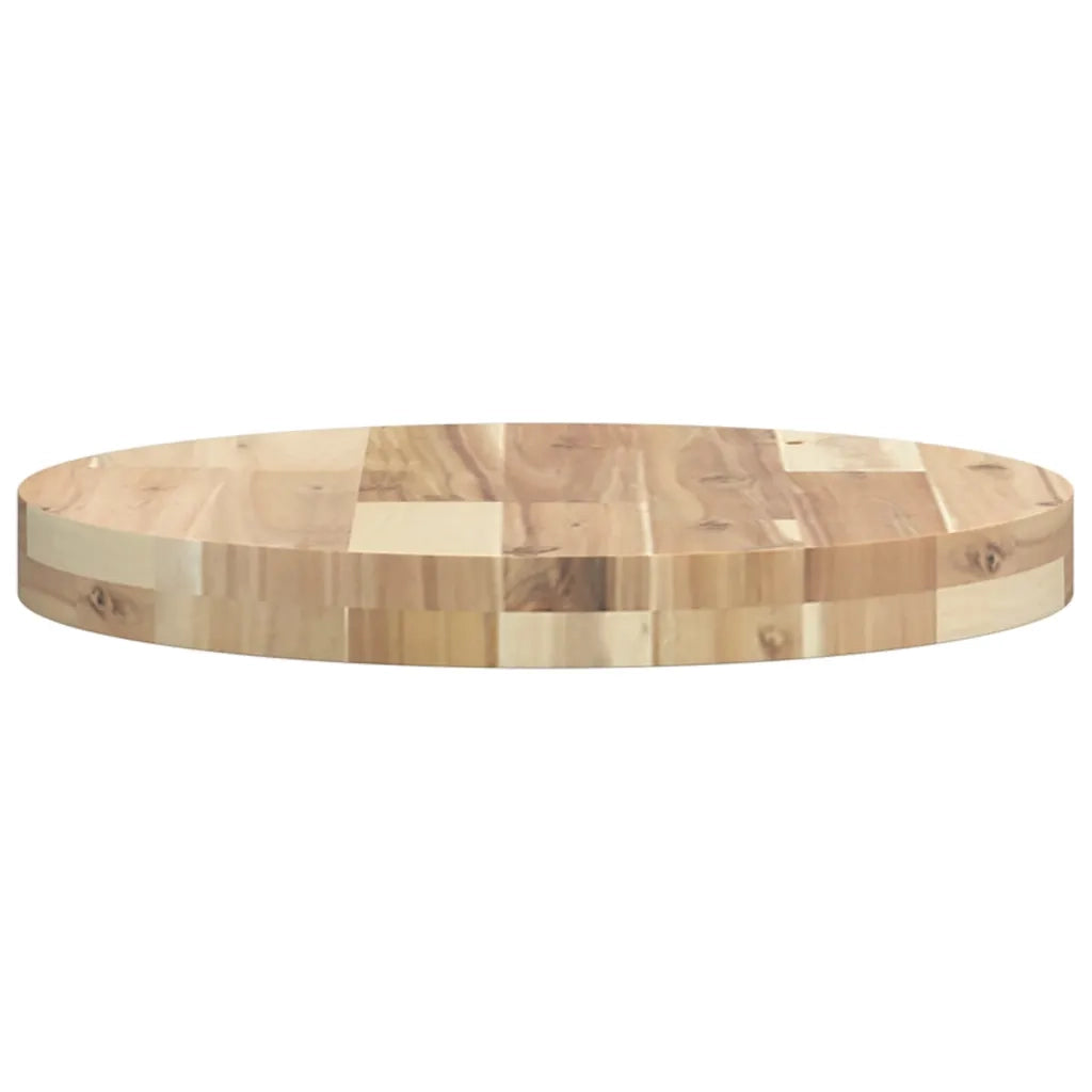 Piano Tavolo | Superficie Tavolo | Piano Scrivania Rotondo ?40x4 cm in Legno Massello di Acacia