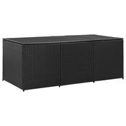 Cassetta portaoggetti per mobili da giardino in resina intrecciata 180 x 90 x 75 cm nero 02_0013121