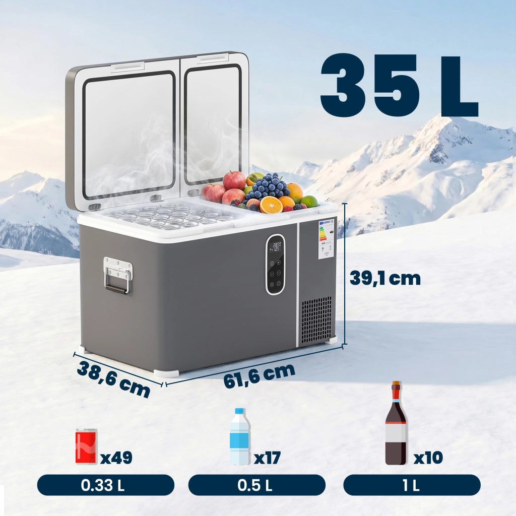 Frigorifero Portatile Elettrico con Compressore 35L Doppia Zona ¨C zephmum ¨C Nero
