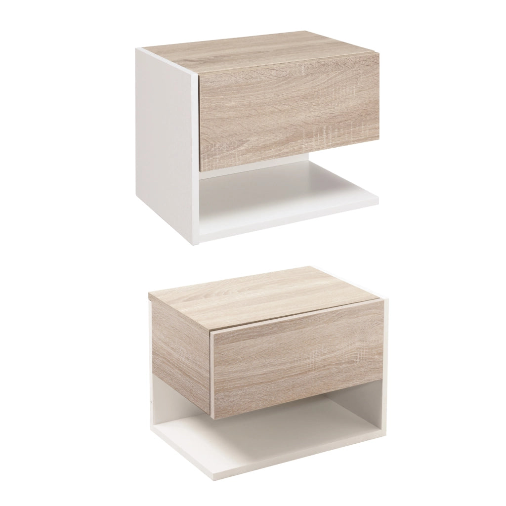 Comodino Sospeso ¨C ZephMum ¨C 46x30x30cm Roble Bianco