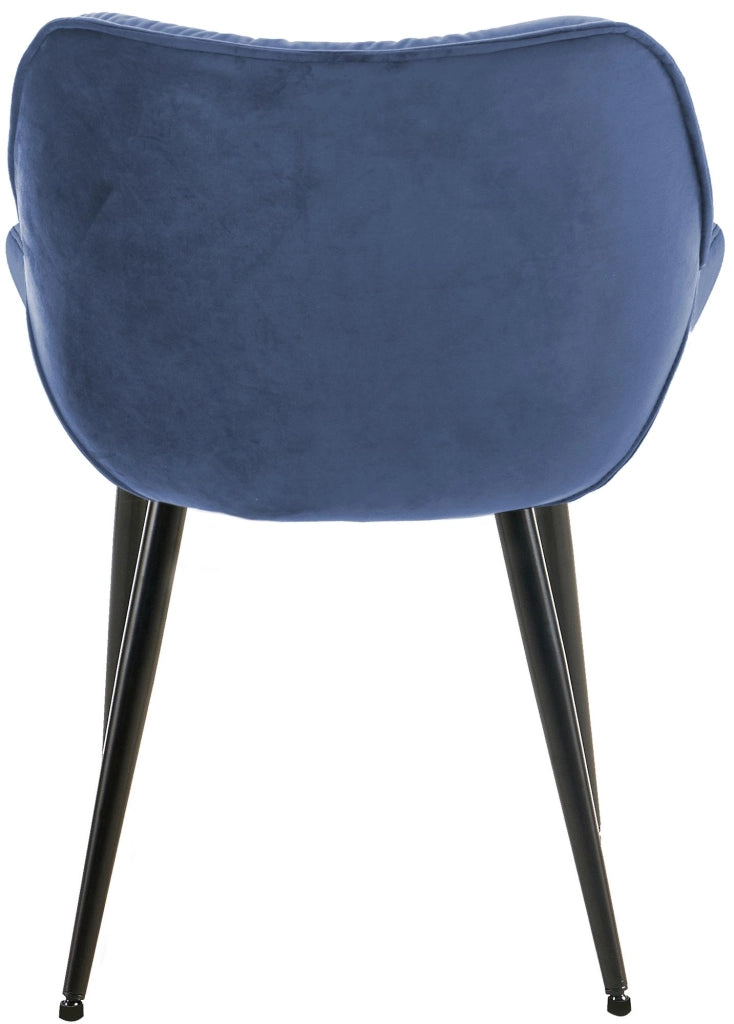Set di 4 poltroncine Tanna in velluto blu