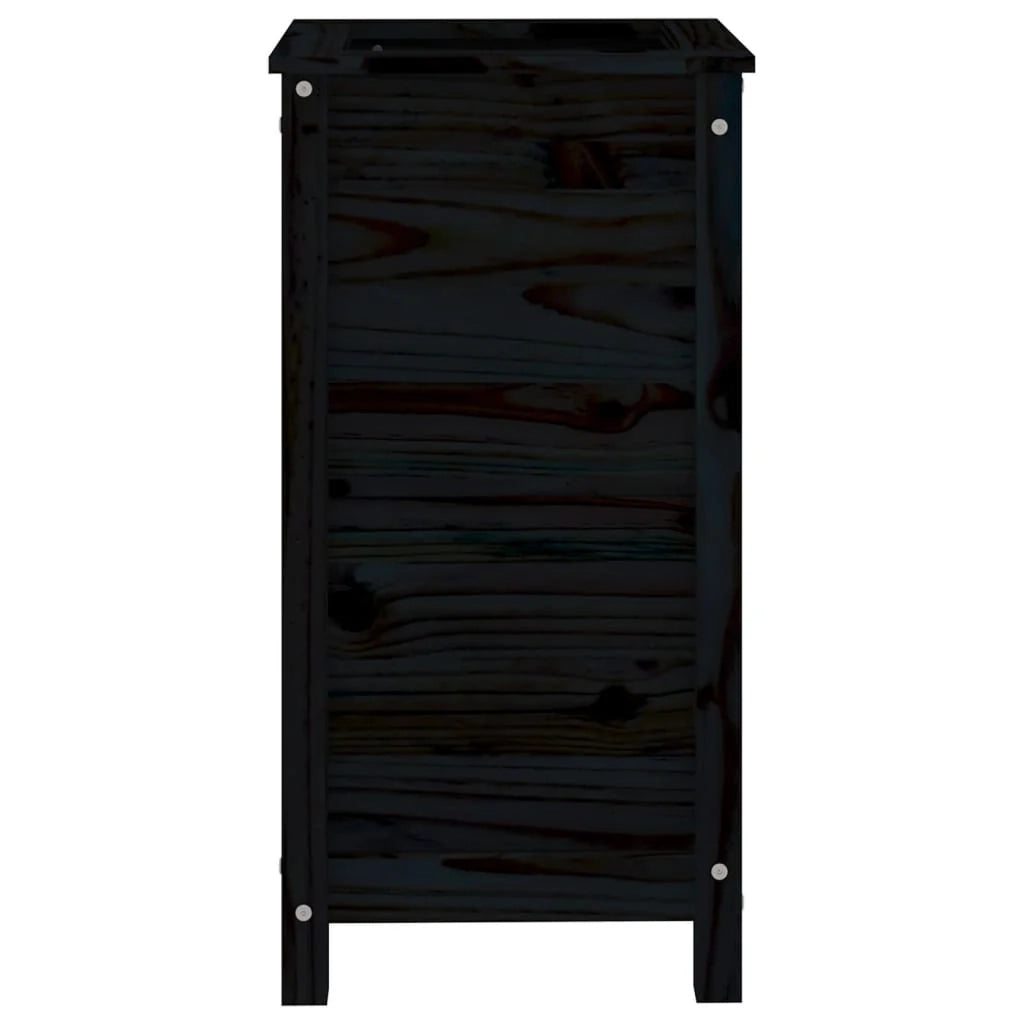 Fioriera rialzata per piante e fiori terrazza giardino 40 x 40 x 78 cm legno massello di pino nero 02_0037582