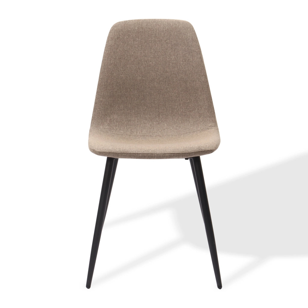 Sedia da Pranzo Set da 2 con Design Minimalista Nordico, per Sala da Pranzo o Cucina, in Tessuto e Metallo, Marrone