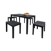 Salottino Outdoor Asta, set Salotto da Esterno 4 Posti Made in Italy, Nero Antracite