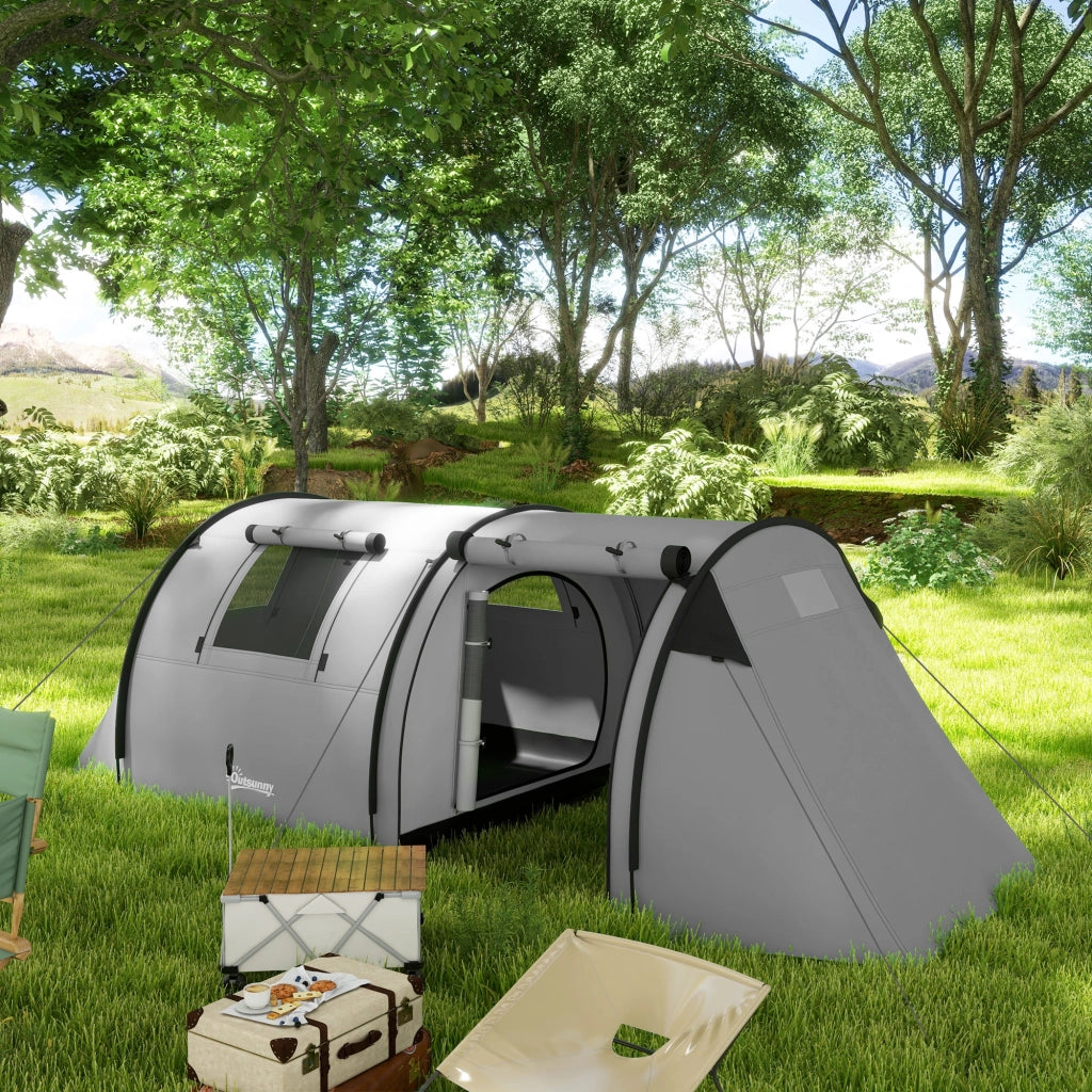 Tenda da campeggio 3 persone ¨C zephmum ¨C Verde impermeabile 470x220x150 cm