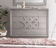 Comò moderno mod Adele in legno di frassino color grigio anticato