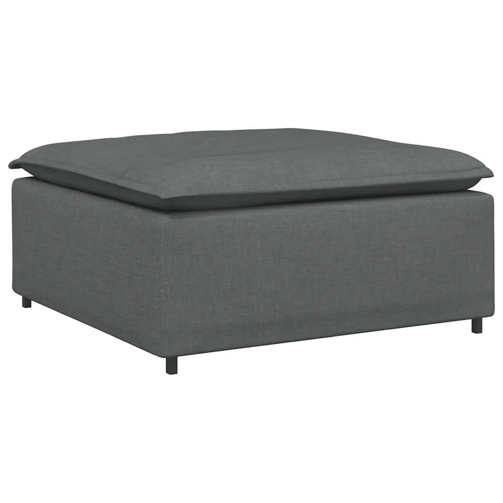 Divano componibile-Divano Modulare Poggiapiedi Modulo Grigio Scuro 100x100x48 cm