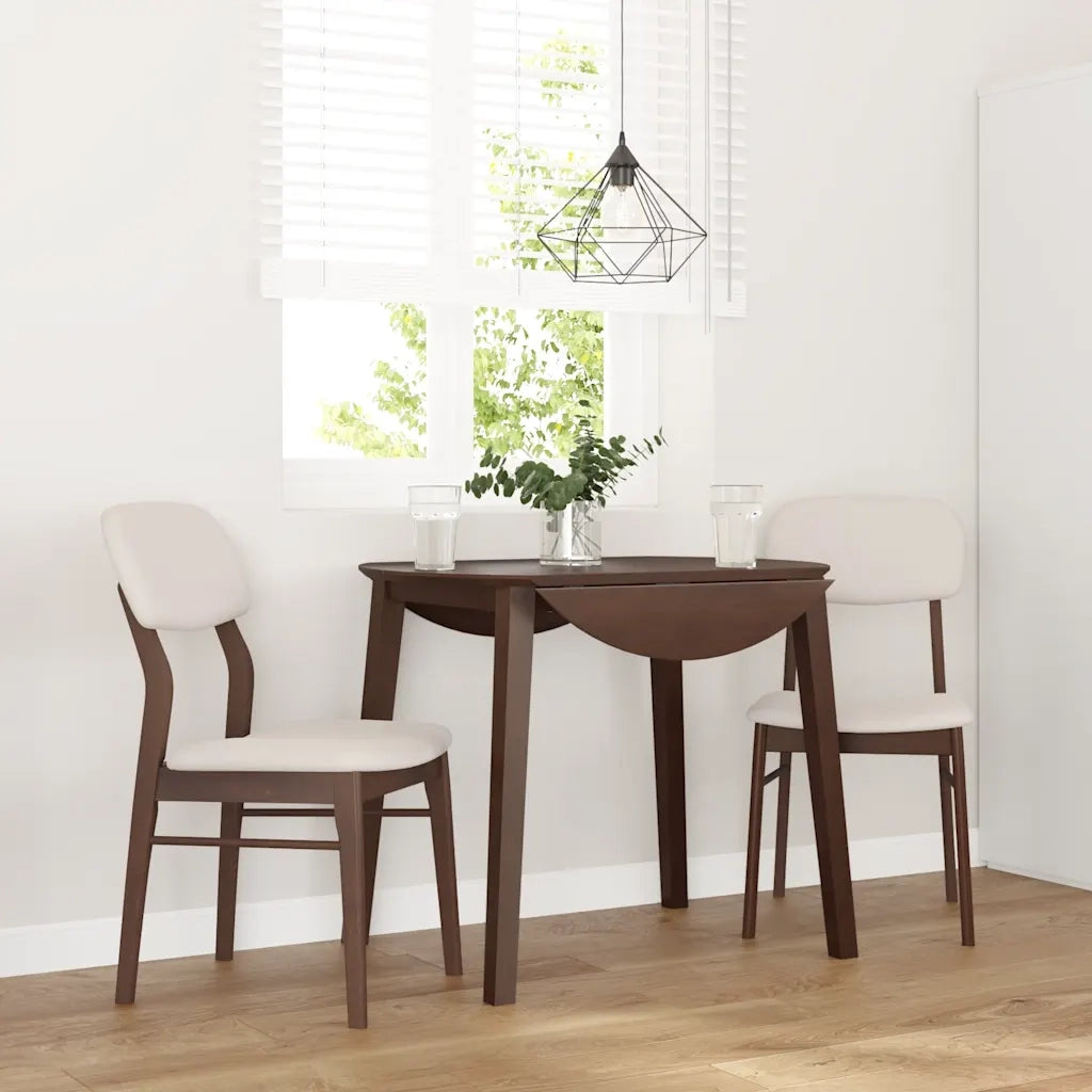 vidaXL Sedie da Pranzo con Cuscini 2pz Marrone Legno Massello di Hevea