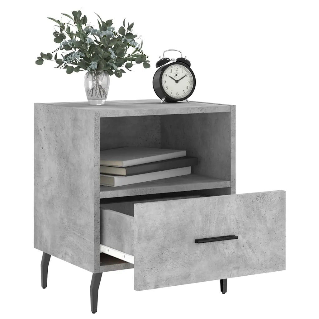 Comodini 2 pz Grigio Cemento 40x35x47,5 cm in Legno Multistratocod mxl 103782