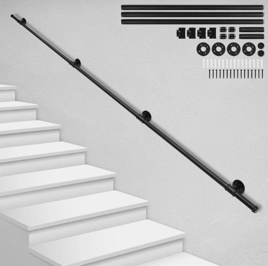 Pannelli di Parete Gepoedercoat Leuningen Diametro 32 mm Esterno Interno Nero Lunghezza 300cm