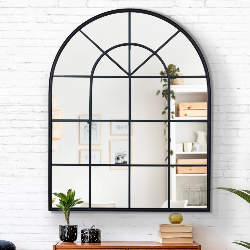 IDMarket - Specchio ad arco in vetro di design industriale 80x100 cm