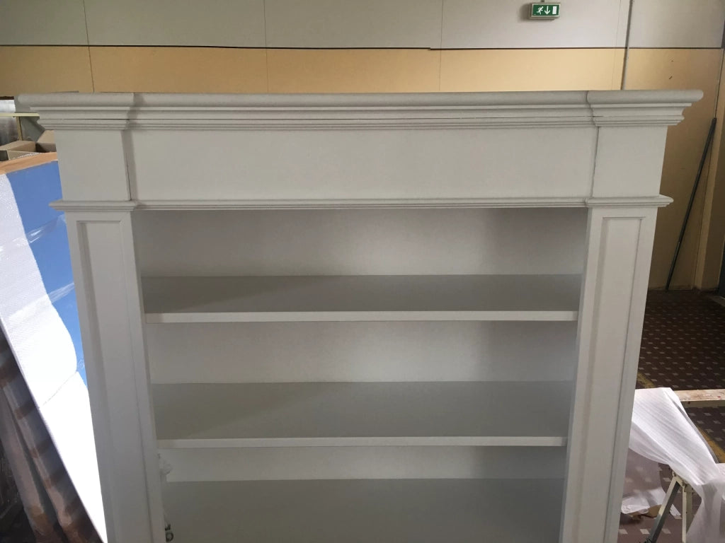 Libreria classica 2 porte in legno bianca 140x40x220 (1457) - Mobili 2G