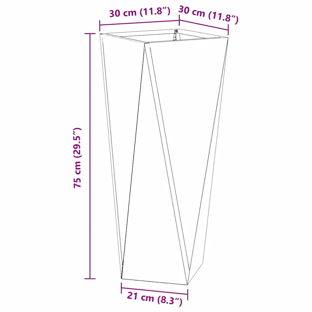 Fioriera Antracite 30 x 30 x 75 cm Acciaio 883770