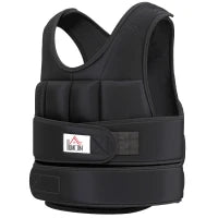Gilet zavorrato regolabile da 10 kg, con pesi rimovibili, in tessuto Oxford, Nero