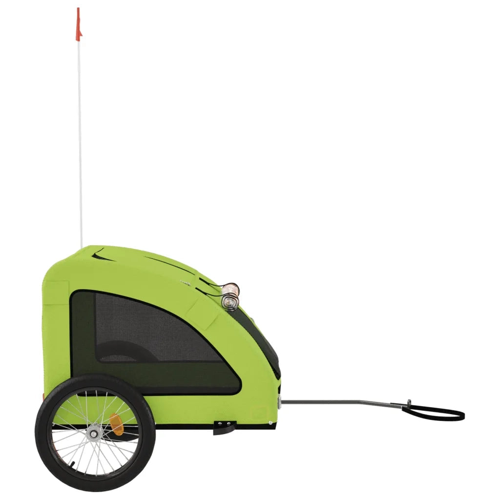 Rimorchio da Bici per Animali Verde Oxford e Ferro CFW1041169