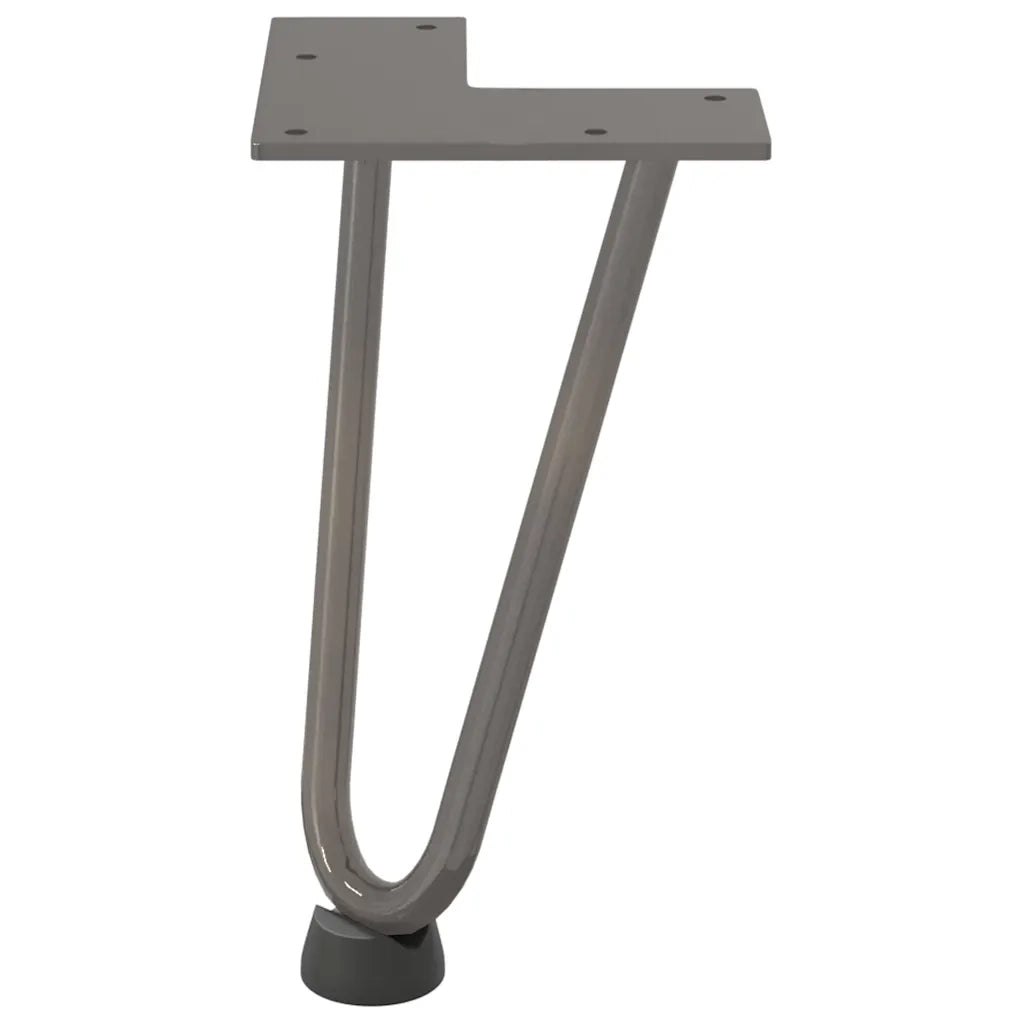 Gambe a forcina per tavolino 4 pz-Set di 4 Gamba per Tavolo in acciaio naturale 20 cm in acciaio massiccio 496383