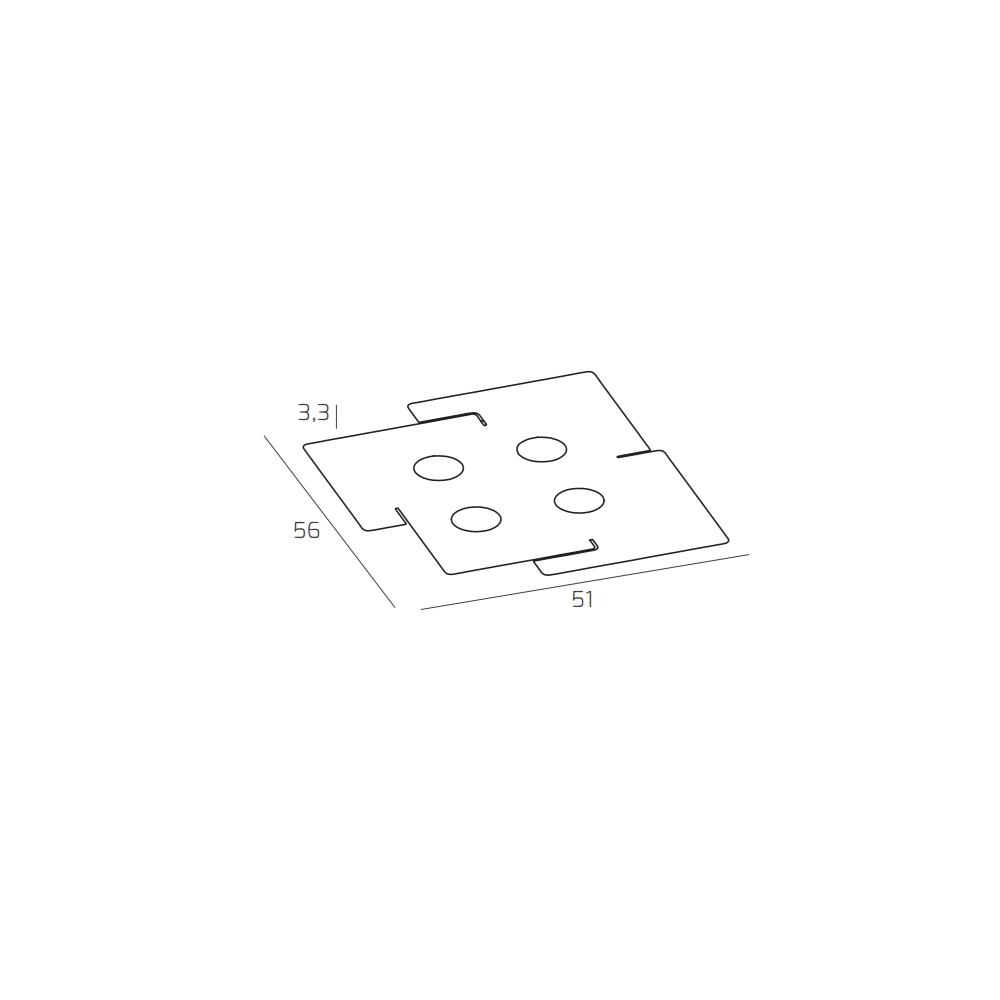 Plafoniera a led ECHO Top Light in metallo Bianco rettangolare con 4 attacchi lampadina Gx53