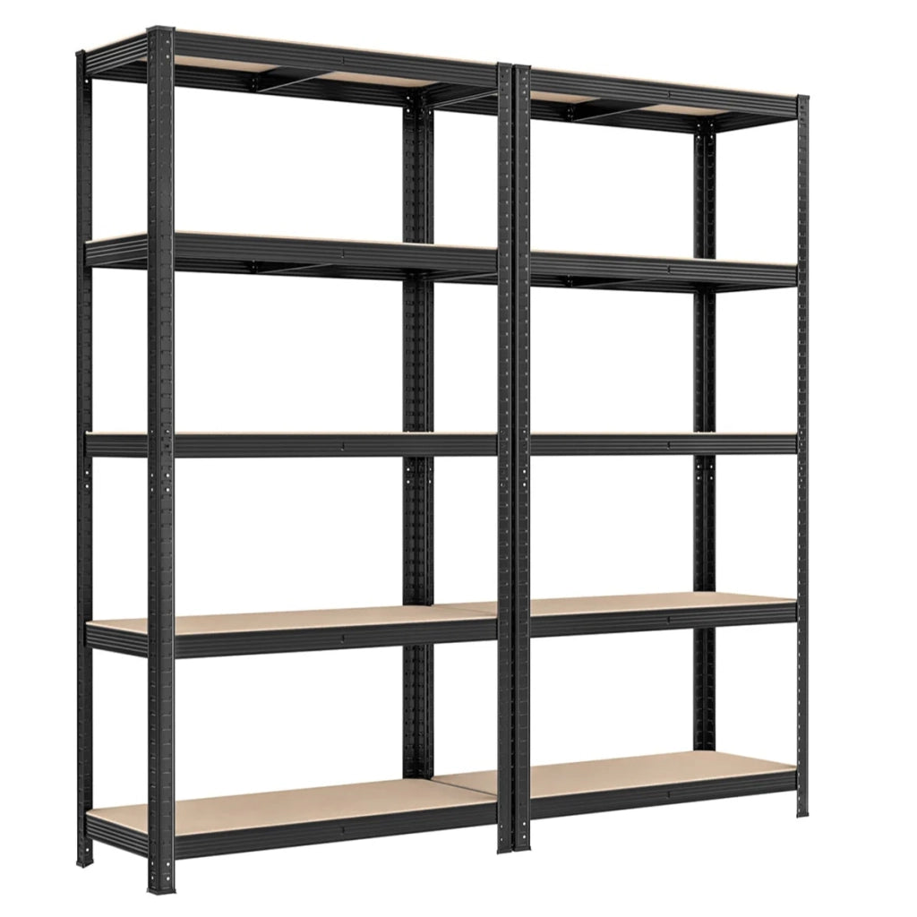Scaffalatura metallica per carichi pesanti 180 x 90 x 40 cm 5 ripiani portata totale 875 kg (175 kg/ripiano) ripiani regolabili per garage/cantina nero 12_0005582