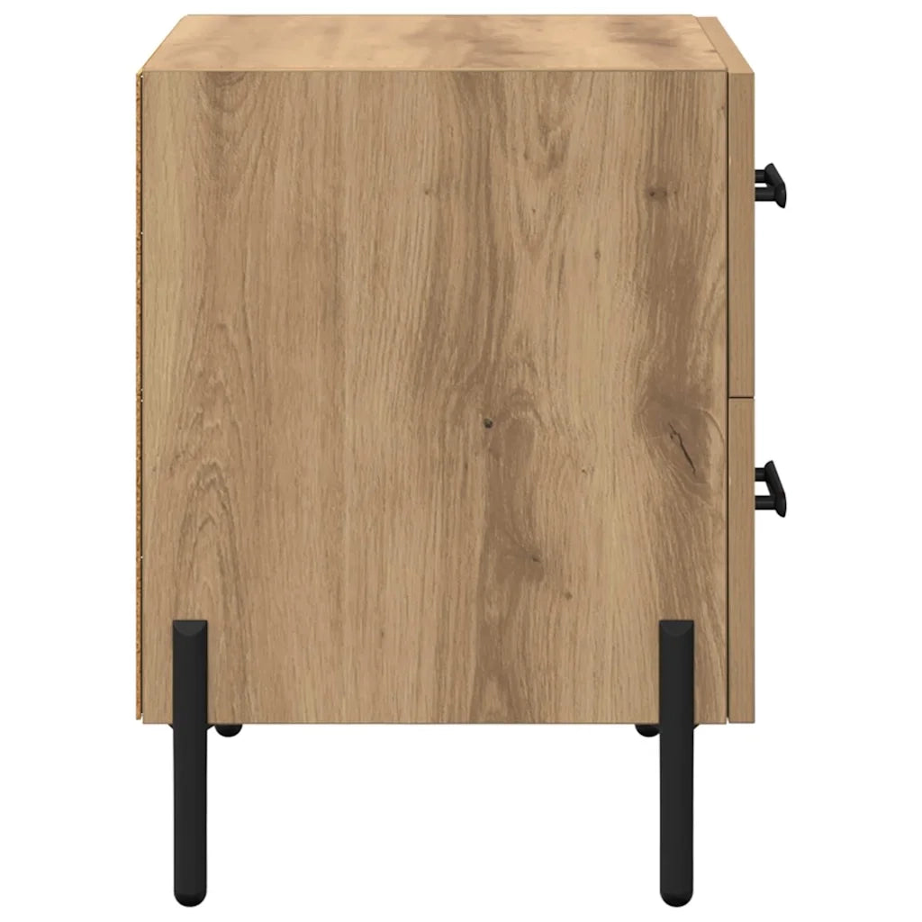 Armadio da Notte 2 pcs Rovere artigianale 40 x 35 x 47,5 cm