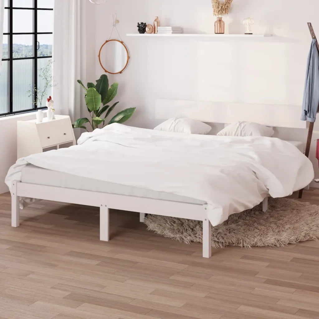 Giroletto-Struttura Letto Bianco Massello Pino 150x200cm King Size 179458