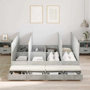 Struttura letto con contenitore con porta Grigio cemento 180 cm 3335664