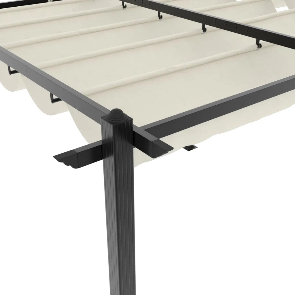 Gazebo da Giardino con Tetto Retrattile Crema 3x6m in Alluminio 3217061