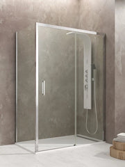 Box doccia angolare AKTUAL frontale + laterale fisso 160x80 cm cromo vetro trasparente